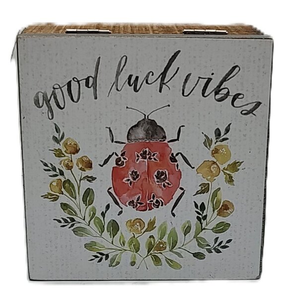 Primitives by Kathy Wood Trinket Box - Good Luck Vibes - Picture 2 of 6